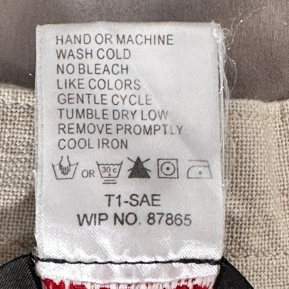Woolrich Linen Blend A-Line Mini Skirt Beige Khaki Drawstring Pocket Size 12 - Picture 12 of 15